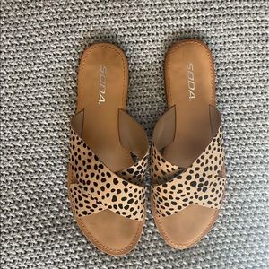 Leopard Sandals Size 8